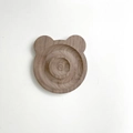 Detail of bear-shaped wooden jewelry tray with natural grain for bead bracelets - Walnut Wood Panda