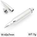 Waterproof silver stainless steel bullet pendant necklace with screw top design - Pendant Only / Steel