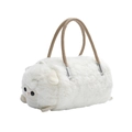 Bolso de mano creativo de peluche con forma de oveja blanca y asas marrones - Blanco/Oveja