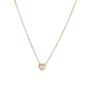 Minimalistische goldene Herzkette mit klarem Kristallanhänger und feiner Gliederkette - Gold + Weiße Strass