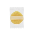 Yellow facial puff sponge with strap in transparent packaging for gentle skin cleansing - New Style Teardrop / Yellow