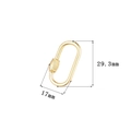 Golden oval screw lock clasp hardware accessory for jewelry and handbags 29.3mm size - Style 7 (Gold Screw Clasp 29.3x17mm)