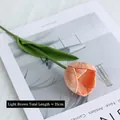 Miniature PU tulip in soft light coffee peach tone, high-quality artificial flower stem - Light Coffee