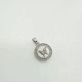 Elegant silver butterfly pendant with white shell and zircon accents on round frame - Silver Butterfly (White Mother of Pearl)