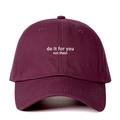 Casquette de baseball ajustable en coton bordeaux avec texte imprimé 'do it for you' - Taille unique / Bordeaux