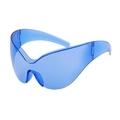 Occhiali da sole sportivi oversize monopezzo in finitura blu traslucido stile Y2K - Azzurro