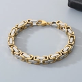 Pulsera bizantina bicolor de plata y oro para hombre con cierre de langosta - 4mm / Bicolor (Oro y Plata) / 16cm