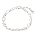 Minimalist silver-plated stainless steel paperclip chain bracelet with lobster clasp - Silver Paperclip Chain (PB899)