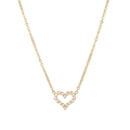 Elegante collar de corazón dorado con circonitas brillantes y cadena fina refinada - Dorado