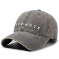Casquette baseball vintage en coton délavé gris anthracite avec broderie FSONGTE blanche - Réglable / Gris