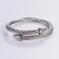 Brazalete de cable de acero inoxidable industrial con extremos cónicos pulidos - Color Acero