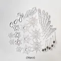 36-piece clear Christmas ornament set with snowflakes and icicles for tree decoration - Set 5 (36pcs)