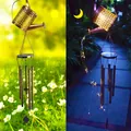 Solar powered crescent moon garden light with retro watering can design and hanging wind chimes - Watering Can Wind Chime (With Hook)