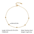 18K gold plated stainless steel necklace featuring five delicate rose flower charms - Rose Necklace (YYN025139)