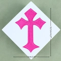 Toppa ricamata a croce rosa per decorazione vestiti fai da te con dimensioni - Rosa Brillante/Croce
