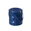 Portable folding washbasin for travel with mountain print and nylon handles - Tall with Lid / Tall Navy Trees with Lid