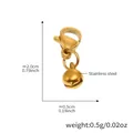 Polierter goldener Glockenanhänger aus Edelstahl mit Karabinerverschluss, 2cm Höhe - 4 Stück Goldene Glocken-Anhänger