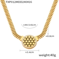 Golden flower of life pendant necklace with multi-layer thick chain in titanium steel - Necklace (TXP012-Gold)