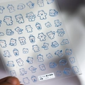 Cartoon bear nail stickers TS-723 with cute blue outlines and red accents for nail art - TS-723 Summer Bear - Relief