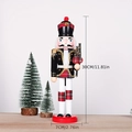 30cm wooden nutcracker soldier with accordion detail and precise size measurement labels - Fabric Wrapped Bagpiper