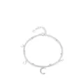 Elegante bracciale doppio strato in argento sterling S925 con stella e luna - Argento sterling 925