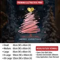 Pink hand-drawn Christmas tree static window stickers with size chart and UV print detail - Small (45x40cm) / Pink Christmas Tree