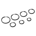 Set di orecchini a cerchio minimalisti in acciaio inossidabile nero opaco, sei misure - 2.0mm*14mm / Nero