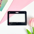Cute black sliding card holder with social media style dialogue box and quote - Black / No Accessories