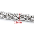 Polished silver stainless steel 12mm thick lantern chain for DIY necklace making - Polished Handmade Lantern Chain 12mm
