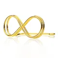 Porte-nom de mariage en forme d'infini doré avec une base réfléchissante polie miroir - Nouveau Style Infini 8 avec Queue Ronde / Doré