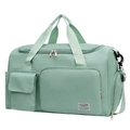 Mint green gym bag with dry-wet separation and dedicated shoe compartment for travel - Standard Edition / Green