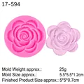 Rose flower silicone mold in rose red for fondant and cake decorating purposes - Double Rose Style(17-594) / Pink