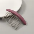 Minimalistischer lila 10-Zahn Metall Haarkamm für Damen glattes Dutt Styling - Rosenrosa