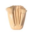 5-piece beige makeup brush set with a shell-shaped storage base for beauty tools - 5 Pcs Set (With Mirror Case) / Pink