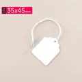 Set of 500 white kraft jewelry price tags 35x45mm with cotton strings for retail - 35x45mm (500 Pcs) / White (Scalloped Edge)