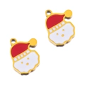 Festive Santa Claus enamel charms in red and white for DIY Christmas jewelry making - Gold Santa Head V2