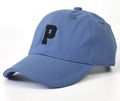 Kids baseball cap in misty blue featuring black embroidered letter P on cotton fabric - Kids (2-8 Years) / P Letter Blue