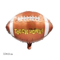 55x43cm brown American football foil balloon with Touch Down text for sport parties - Medium American Football with Lettering