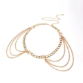 Elegante cintura a catena dorata multistrato con accenti circolari per vestiti - Oro
