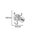 Skorpion Labret-Stecker aus G23 Titan mit Zirkonia-Stein, Größe 0,81 cm mal 0,61 cm - Skorpion-Stil (T2580-10#) / Silber