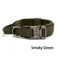 Tactical dog collar in smoke green heavy-duty nylon with quick-release metal buckle - Green Tactical Collar