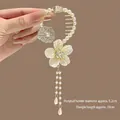 B0160# Pompon En Perles De Fleur De Pêcher