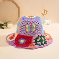 M (56-58cm) / Bunter Granny-Square-Beckenhut