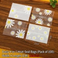 Daisy pattern plastic packaging bags set for mooncakes, 10x13.5cm clear sealing pouches - 10*13.5cm Little Daisy (100 Pcs/Pack)