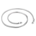 Polished silver stainless steel snake bone chain necklace with secure lobster clasp closure - Silver (KN203633-Z)