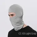 Light grey full face cycling balaclava made of breathable high-elasticity fabric - Light Gray