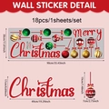 Bunte Weihnachtskugel Wandaufkleber mit Merry Christmas Text für festliche Dekoration - 90*30cm / UV24Y12657T_R