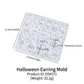DIY siliconen mal voor Halloween schedel oorbellen, hars hangers, 12.9x11.9cm - Halloween Oorbel Vorm ED#271