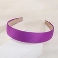 Elegant purple satin headband with wide fabric design for a sweet minimalist hair style - Dark Purple