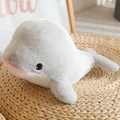 Süßer hellgrauer Beluga-Wal Plüschtier aus weichem Stoff für Kinder Geschenke - Grauer Wal
